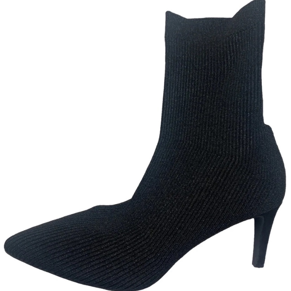 VINCE CAMUTO ROREETA Metallic BLACK knit booties-NEARLY NEW-Size 9.5 M